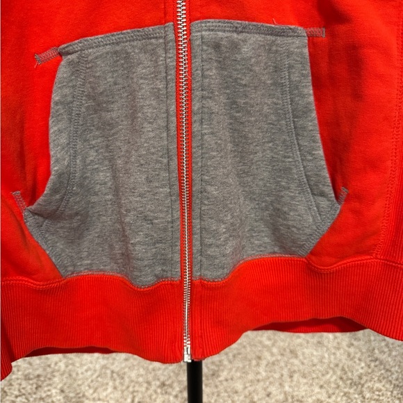 Nike Crimson Zip Up Hoodie with Charcoal Accents - Picture 6 of 11